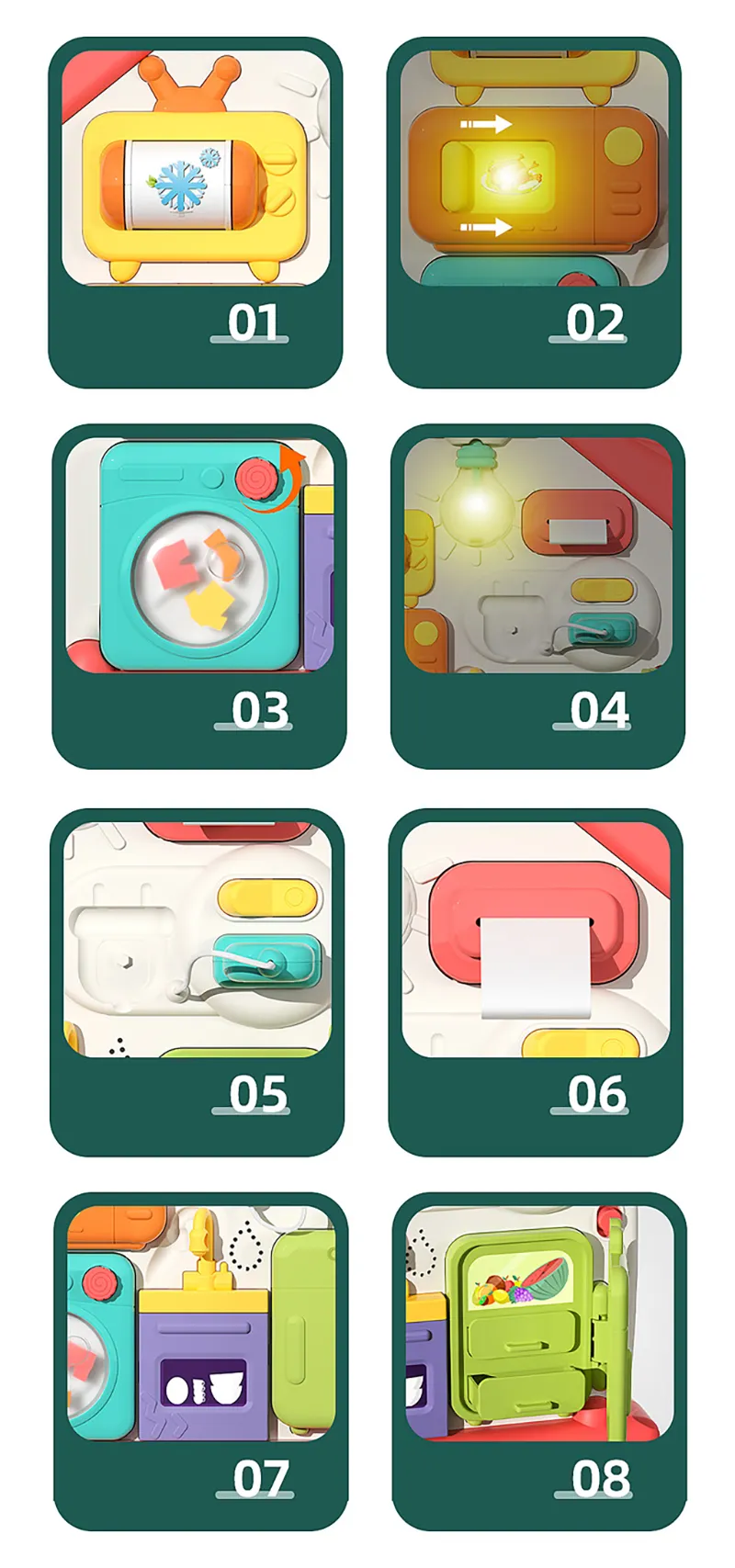 Montessori Sensory Busy Board Travel Toys Baby Music Lights Switch Activity Board Toddlers Fine Motor Skills Educational Games