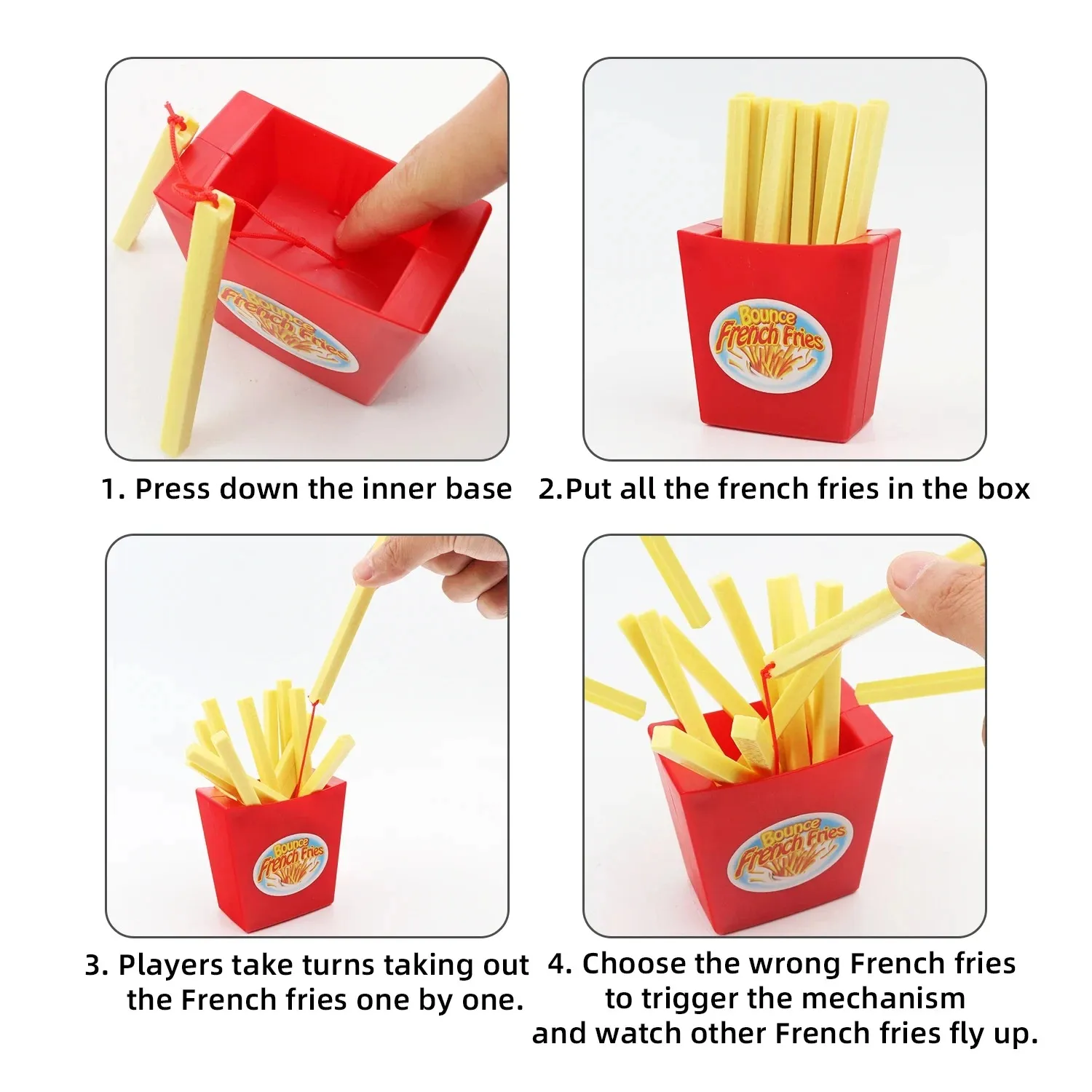 Flying french fries Desktop game puzzle for parent-child interaction tabletop game party props bounce french fries for kids gift