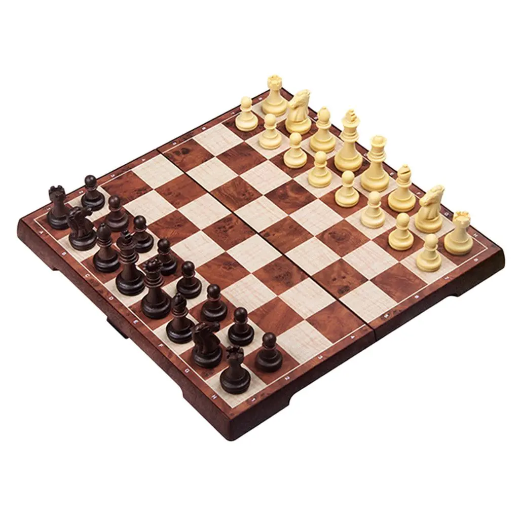 12.2"x12.2" Travel Magnetic International Chess Set with Folding Chess Board