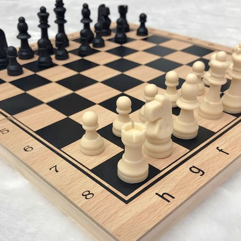 3 in 1 Chess Board Folding Wooden Portable Chess Game Board Wooden Chess Board for Adults(Chess + Checkers and Backgammon)