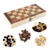 Folding 3-in-1 Game Board – Chess, Checkers & Backgammon