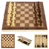 Folding 3-in-1 Game Board – Chess, Checkers & Backgammon
