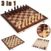 Folding 3-in-1 Game Board – Chess, Checkers & Backgammon