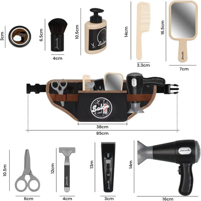 Kids Hair Salon Toys 10 PCS Pretend Play S Kit Styling Toy Boys Girls Used For Role Playing In Hair Salons Birthday Gift