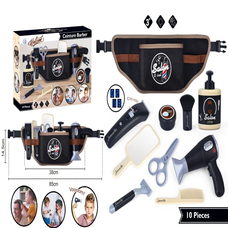 Kids Hair Salon Toys 10 PCS Pretend Play S Kit Styling Toy Boys Girls Used For Role Playing In Hair Salons Birthday Gift