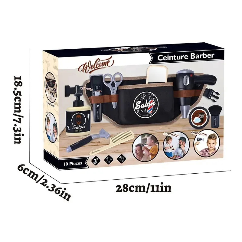 Kids Hair Salon Toys 10 PCS Pretend Play S Kit Styling Toy Boys Girls Used For Role Playing In Hair Salons Birthday Gift