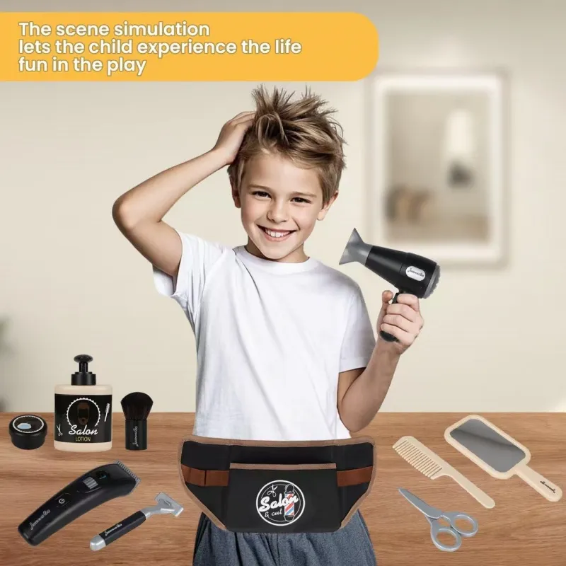 Kids Hair Salon Toys 10 PCS Pretend Play S Kit Styling Toy Boys Girls Used For Role Playing In Hair Salons Birthday Gift