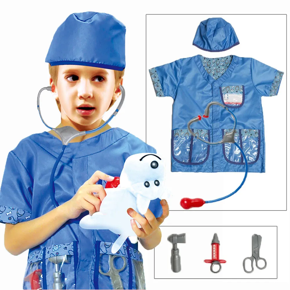 Umorden Kids Child Doctor Nurse Firefighter Astronaut Costume Occupation Game Role Play Kit Set for Boys Girls Party Fancy Dress