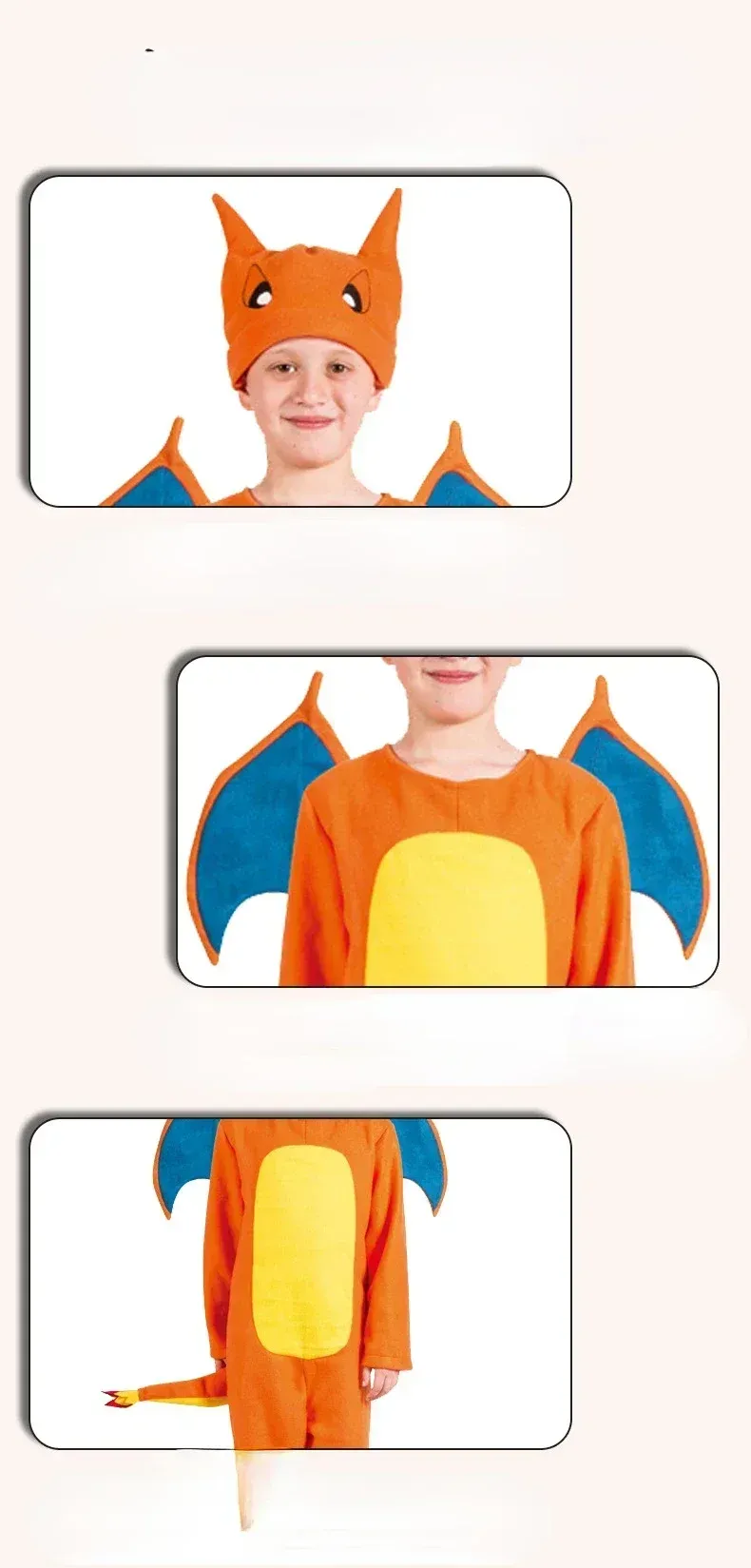 2025 Children's Role Play Anime Charizard and Charmander Pokemoes Charizard Deluxe Costume for Kids
