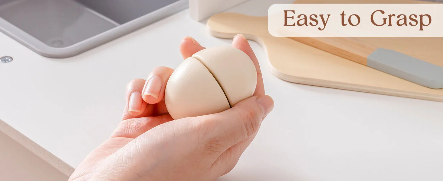 ROBUD Wooden Pretend Play Food Set Cutting Toy Food Play Kitchen Accessories Toy Food with Storage Bag Toys Gifts for Girls Boys