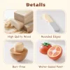 Wooden Pretend Food Set – Play Kitchen Cutting Toys for Kids