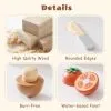 Wooden Pretend Food Set – Play Kitchen Cutting Toys for Kids