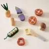 Wooden Pretend Food Set – Play Kitchen Cutting Toys for Kids