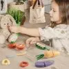 Wooden Pretend Food Set – Play Kitchen Cutting Toys for Kids
