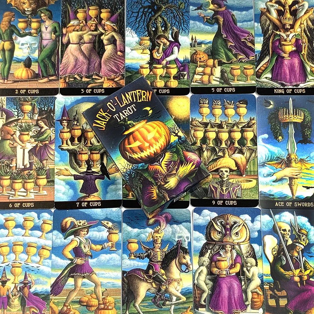 Halloween Tarot Cards Of Jack-O'-Lantern A 78 Deck English Visions Divination Edition Deck Borad Playing Games