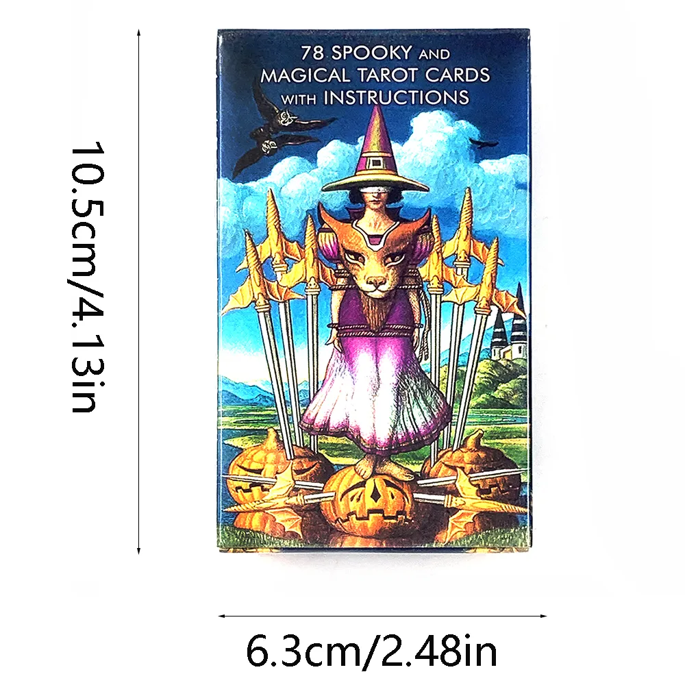 Halloween Tarot Cards Of Jack-O'-Lantern A 78 Deck English Visions Divination Edition Deck Borad Playing Games