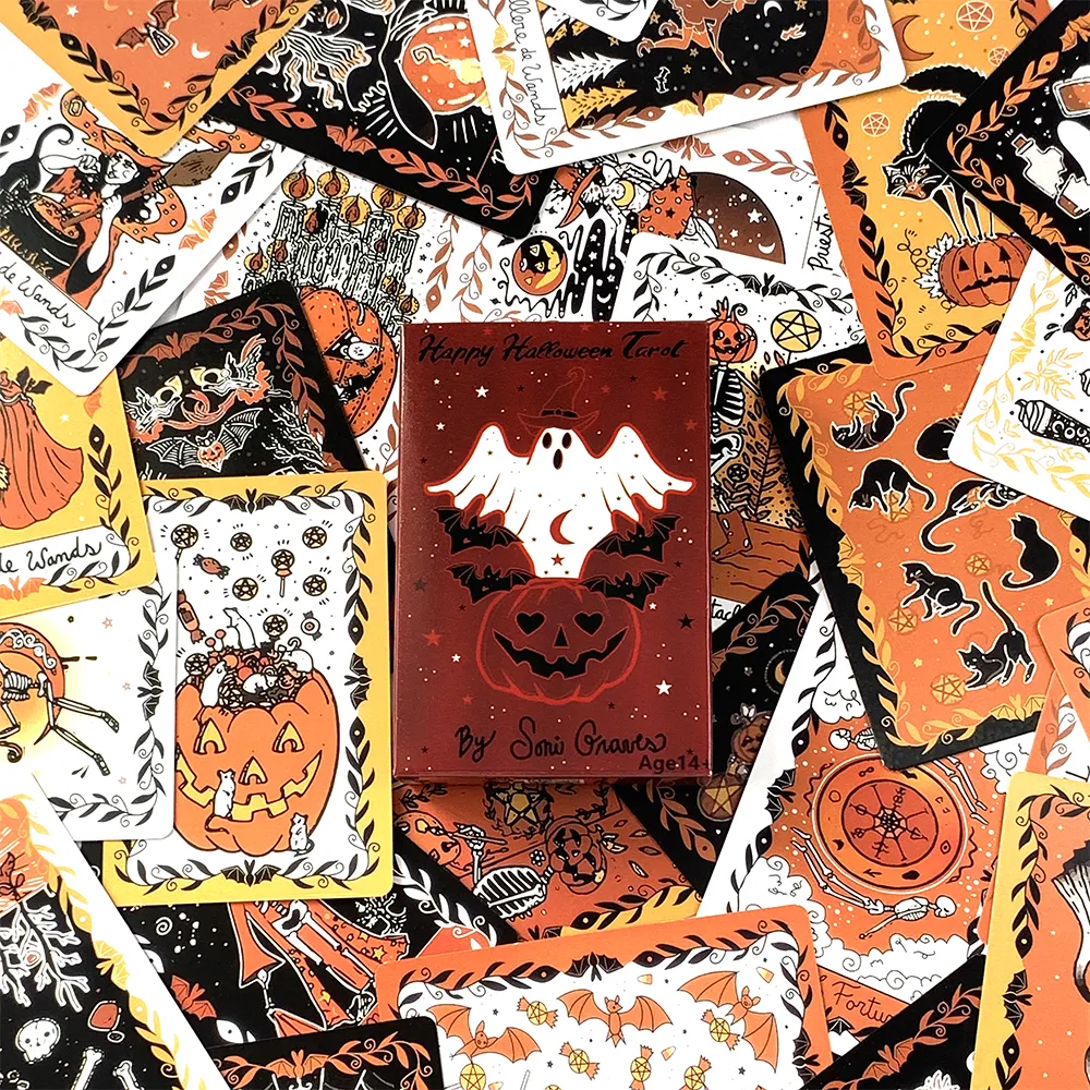 Halloween Tarot Cards A 78 Tarot Halloween Party Game Predictive Divination Card Game For Beginners ,Fun Family Party Games