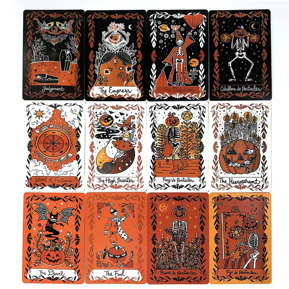 Halloween Tarot Cards A 78 Tarot Halloween Party Game Predictive Divination Card Game For Beginners ,Fun Family Party Games