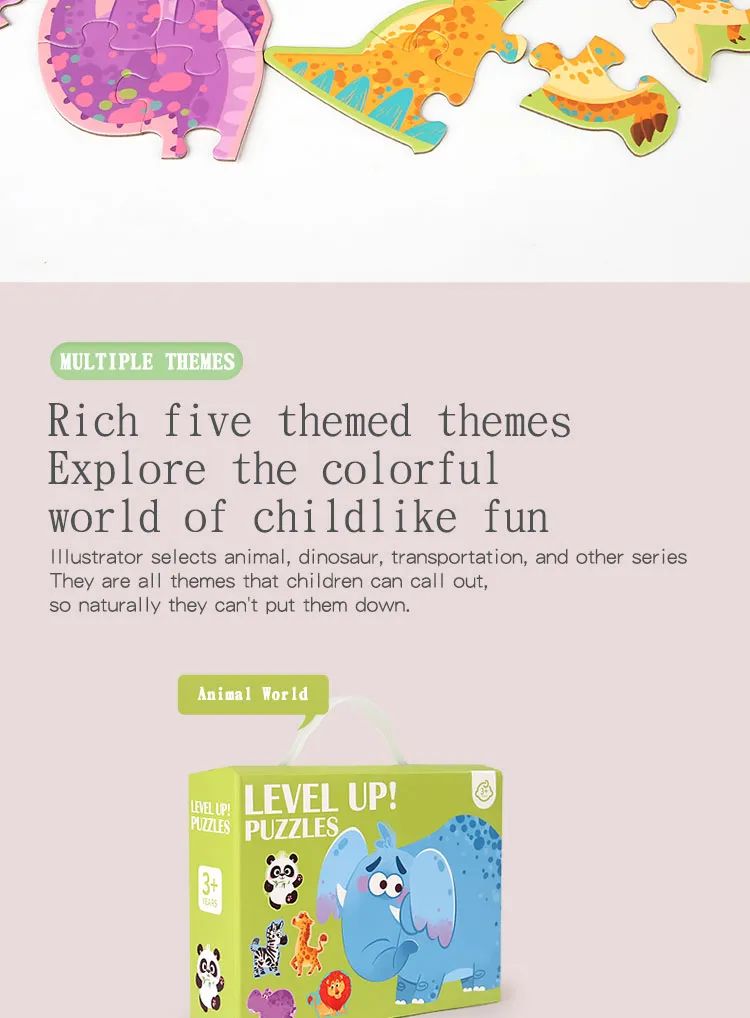 Wooden Jigsaw Puzzle Kids Toy Cartoon Animal Jigsaw Puzzles Game Early Educational Toys Gift Set for Children