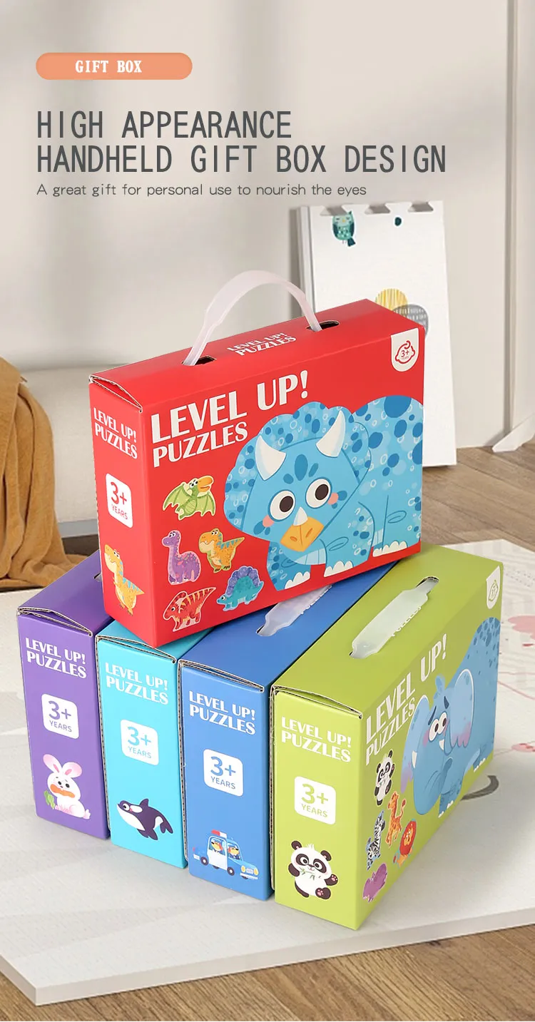 Wooden Jigsaw Puzzle Kids Toy Cartoon Animal Jigsaw Puzzles Game Early Educational Toys Gift Set for Children