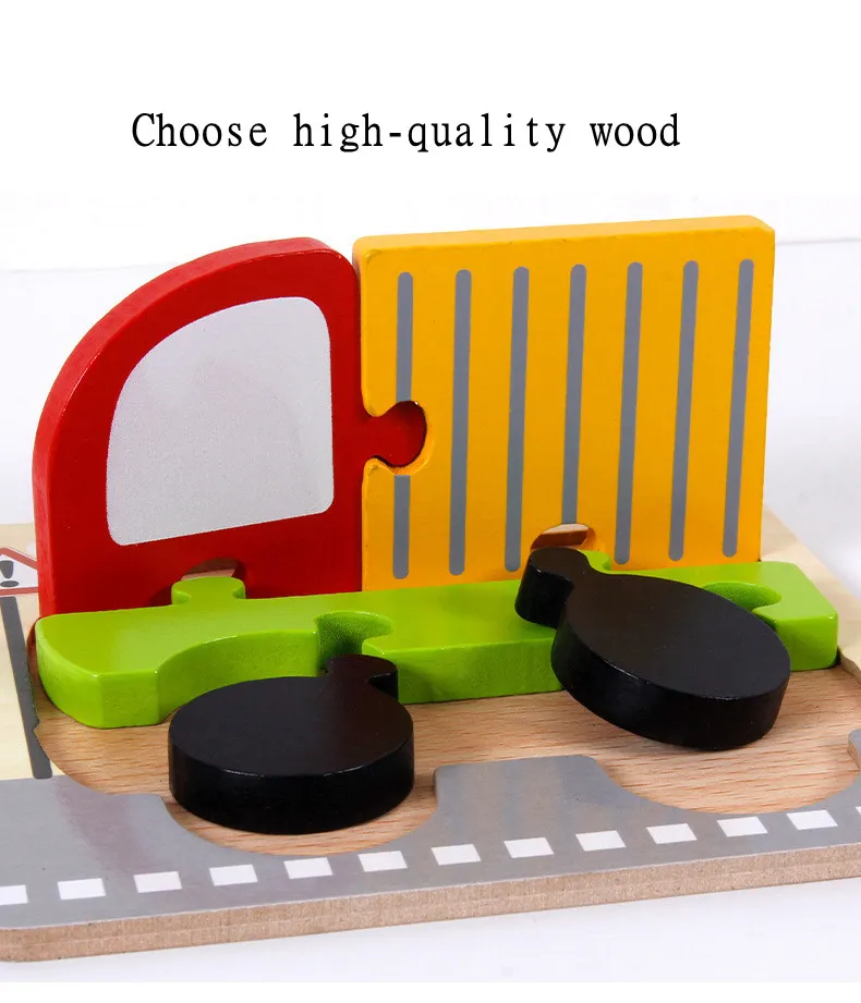High Quality 3D Wooden Puzzle Baby Cartoon Animal Traffic Jigsaw  Early Learning Cognition Game Puzzle Toys for Children
