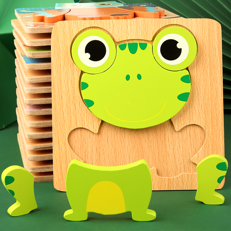 3D Wooden Puzzle: Cartoon Animal Jigsaw for Early Learning