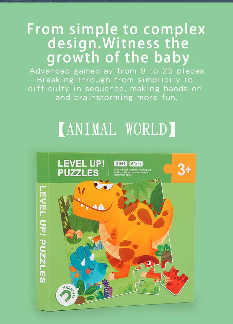 Magnetic Puzzles Games for Kids Busy Quiet Cartoon Animals Jigsaw Book Montessori Baby Educational Toys Children's Early Gifts