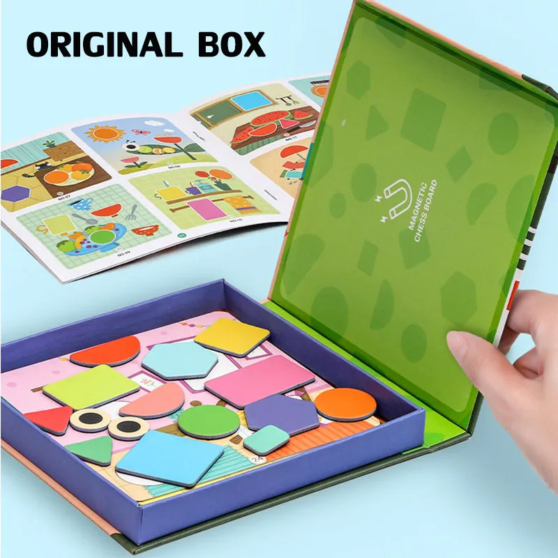 Magnets Jigsaw Puzzle Baby Toys Montessori Materials Geometric Shape Matching Educational Toys For Children Magnetic Tangram