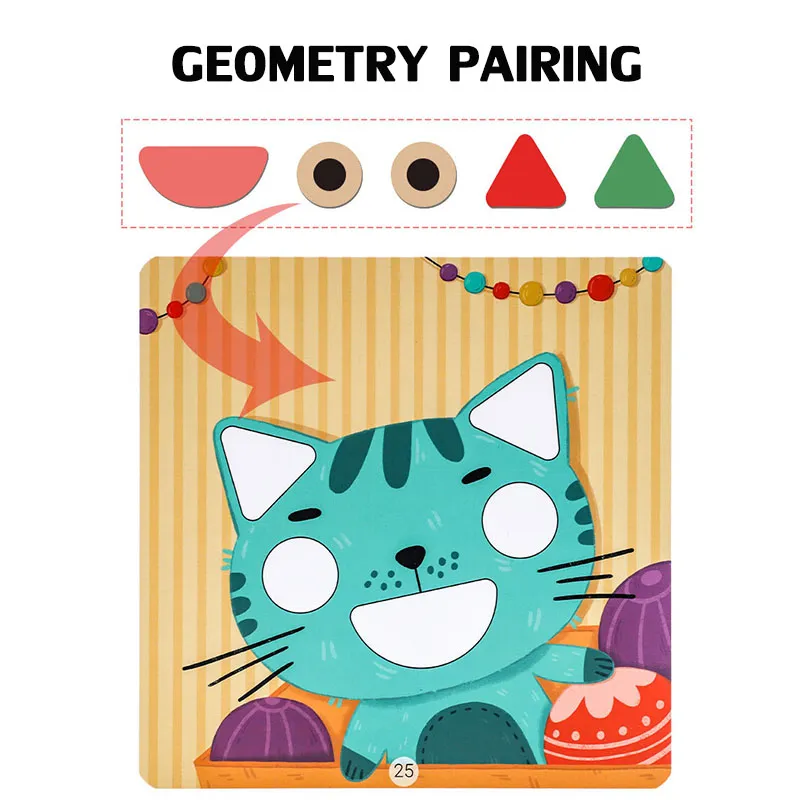 Magnets Jigsaw Puzzle Baby Toys Montessori Materials Geometric Shape Matching Educational Toys For Children Magnetic Tangram