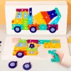 3D Vehicle Wooden Puzzle – Hand-Eye Coordination Learning Toy
