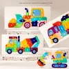 3D Vehicle Wooden Puzzle – Hand-Eye Coordination Learning Toy