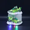 Dinosaur LED Light-Up Shoes for Boys – Casual Sports Sneakers