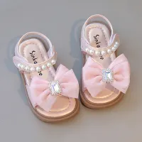 Girls' Fashion Sandals with Pearl & Diamond Appliques