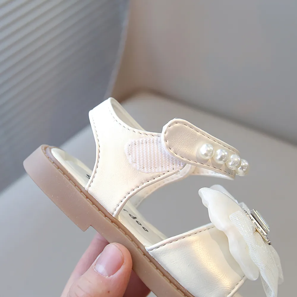 Summer Princess Sandals For Girls Luxury Diamond Pearl Girl's Sandals Trend Fashion Anti-slippery Girl's Beach Shoes Kids Sandal