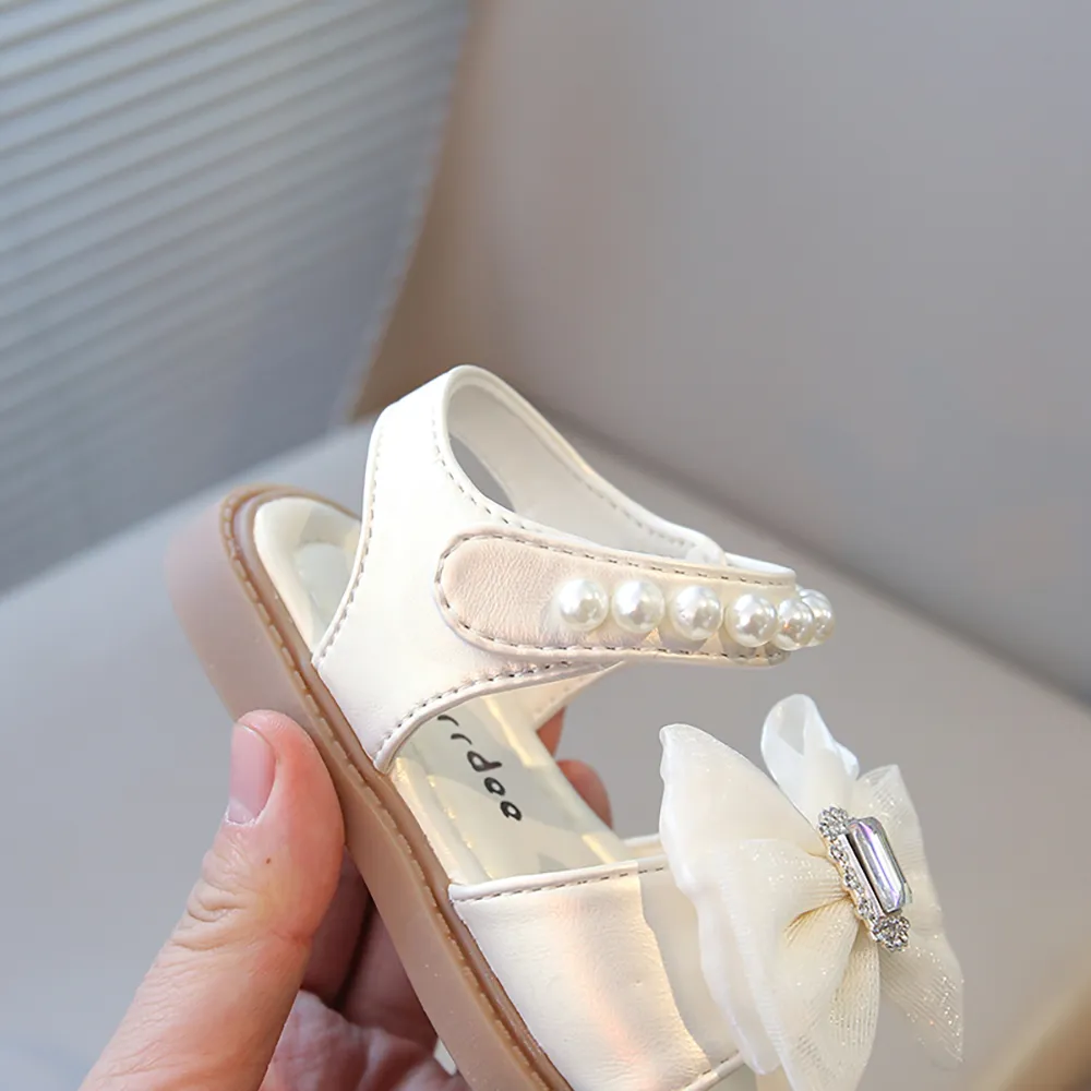 Summer Princess Sandals For Girls Luxury Diamond Pearl Girl's Sandals Trend Fashion Anti-slippery Girl's Beach Shoes Kids Sandal