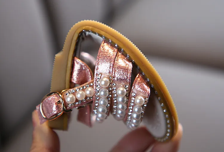 Girl Sandals Summer Fashion Kids Baby Girls Bling Rhinestone Princess Single Sandals For Little Big Girl's Shoes