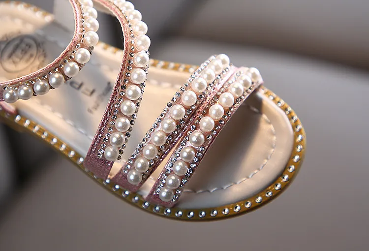 Girl Sandals Summer Fashion Kids Baby Girls Bling Rhinestone Princess Single Sandals For Little Big Girl's Shoes