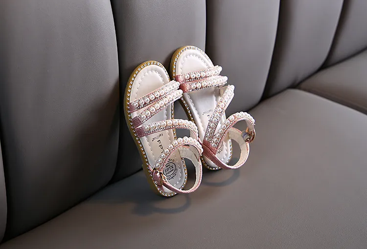 Girl Sandals Summer Fashion Kids Baby Girls Bling Rhinestone Princess Single Sandals For Little Big Girl's Shoes
