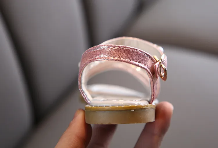 Girl Sandals Summer Fashion Kids Baby Girls Bling Rhinestone Princess Single Sandals For Little Big Girl's Shoes