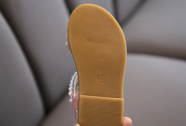 Girl Sandals Summer Fashion Kids Baby Girls Bling Rhinestone Princess Single Sandals For Little Big Girl's Shoes