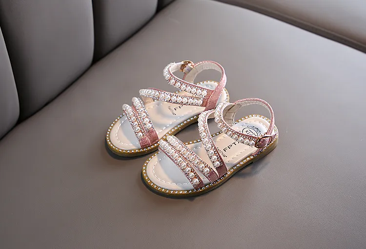 Girl Sandals Summer Fashion Kids Baby Girls Bling Rhinestone Princess Single Sandals For Little Big Girl's Shoes