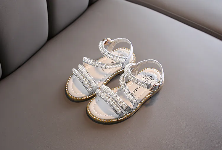 Girl Sandals Summer Fashion Kids Baby Girls Bling Rhinestone Princess Single Sandals For Little Big Girl's Shoes