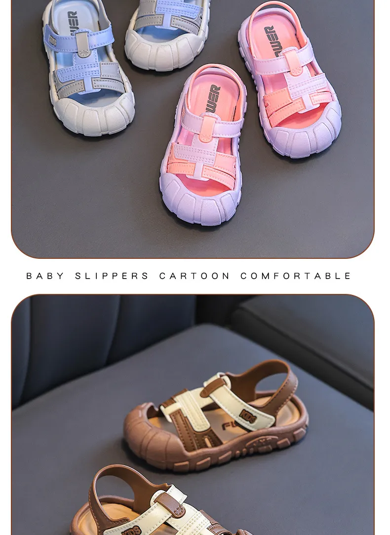 Children's Shoes Summer New Kids Boys Anti-slip Soft-soled Cartoon Baby Girls Shoe Beach Sandals