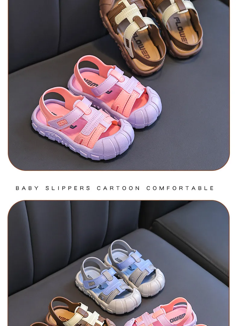 Children's Shoes Summer New Kids Boys Anti-slip Soft-soled Cartoon Baby Girls Shoe Beach Sandals