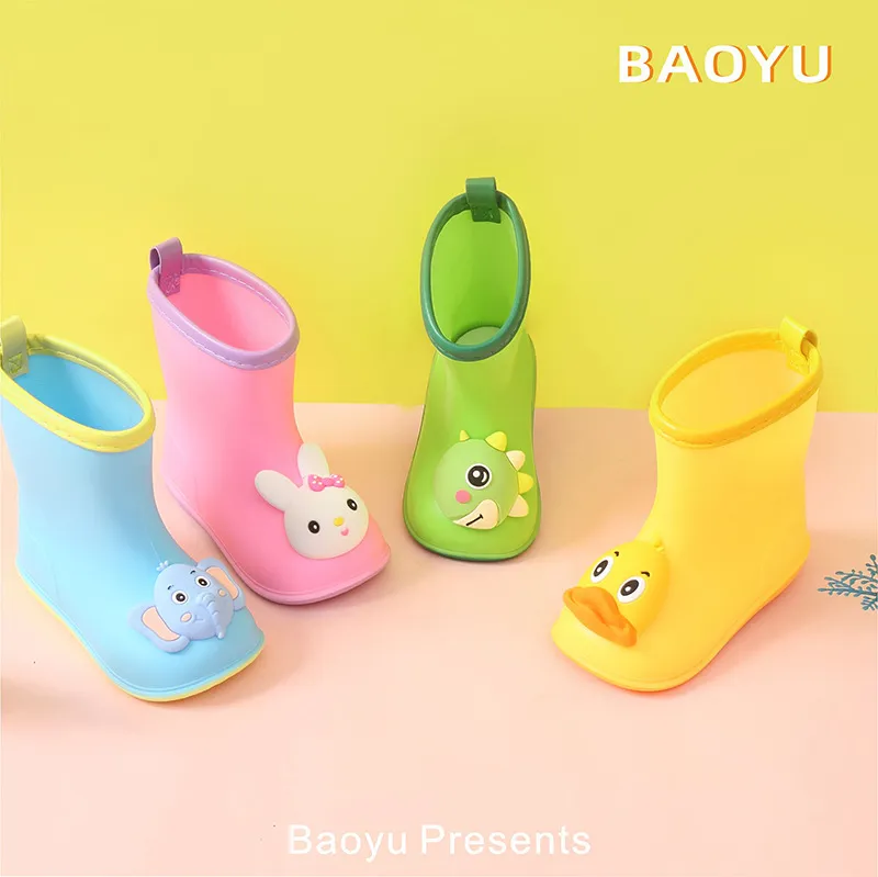 Rain Boots Kids Boy Waterproof Light and Handy Toddler Water Shoes for Girls PVC Rubber Waterproof Kids Cartoon Rain Boots