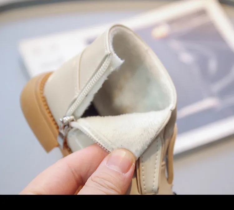 Cartoon Rabbit Baby Ankle Boots for Girls England Style Children Cute Bunny Winter Short Boots Low Heel Kids Girl Shoes G11073