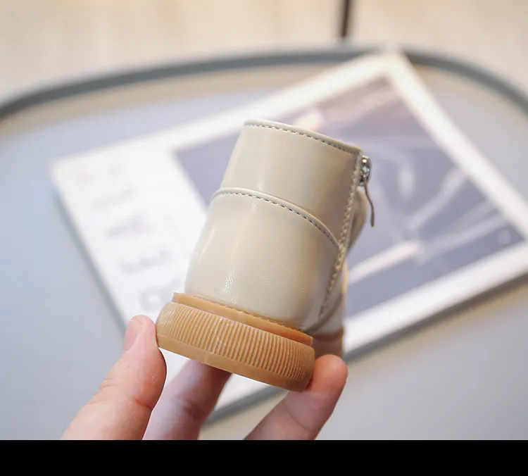 Cartoon Rabbit Baby Ankle Boots for Girls England Style Children Cute Bunny Winter Short Boots Low Heel Kids Girl Shoes G11073