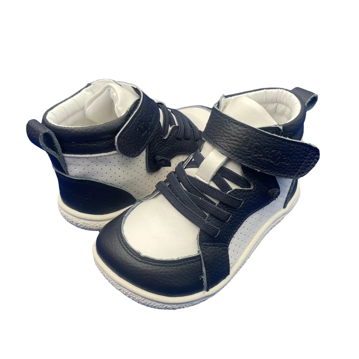 Tipsietoes Spring Autumn Genuine Leather Boots For Girls Boys Kid Barefoot Sneaker Leather Linning Light Weight Elastic Strape