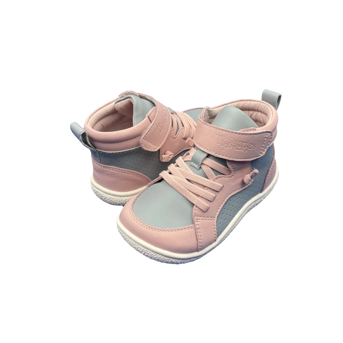 Tipsietoes Spring Autumn Genuine Leather Boots For Girls Boys Kid Barefoot Sneaker Leather Linning Light Weight Elastic Strape