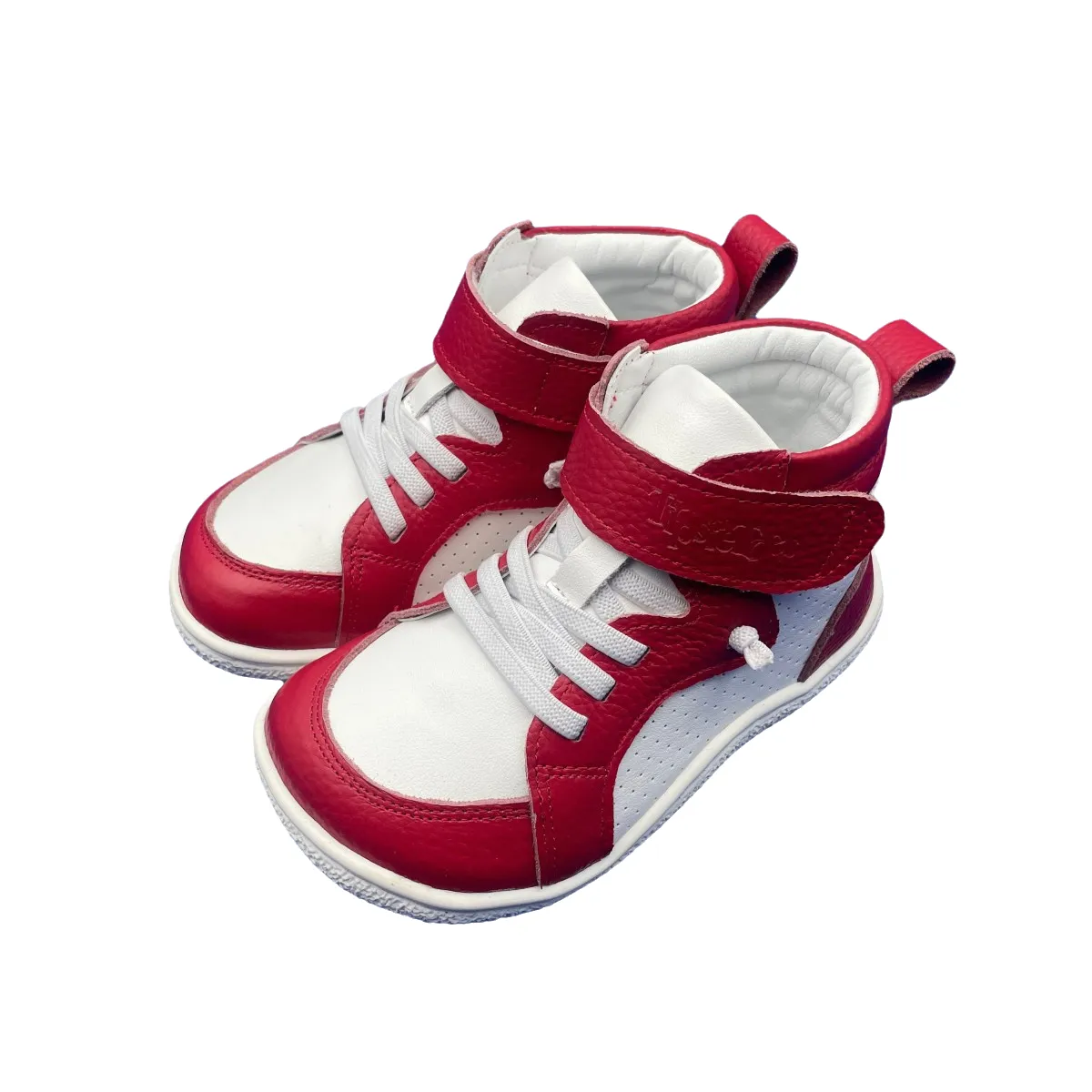 Tipsietoes Spring Autumn Genuine Leather Boots For Girls Boys Kid Barefoot Sneaker Leather Linning Light Weight Elastic Strape